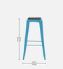 Lucy Metal Bar Stool In Blue Colour