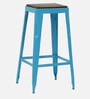 Lucy Metal Bar Stool In Blue Colour