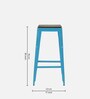 Lucy Metal Bar Stool In Blue Colour
