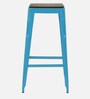 Lucy Metal Bar Stool In Blue Colour