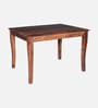 Ludberg Sheesham Wood 4 Seater Dining Set in Provincial Teak Finish