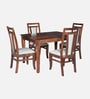 Ludberg Sheesham Wood 4 Seater Dining Set in Provincial Teak Finish