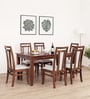 Ludberg Sheesham Wood 6 Seater Dining Set in Provincial Teak Finish