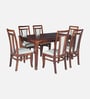 Ludberg Sheesham Wood 6 Seater Dining Set in Provincial Teak Finish