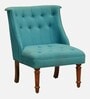 Ludovic Velvet Slipper Chair In Aqua Colour
