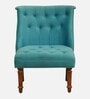 Ludovic Velvet Slipper Chair In Aqua Colour