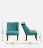 Ludovic Velvet Slipper Chair In Aqua Colour