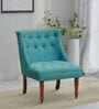 Ludovic Velvet Slipper Chair In Aqua Colour