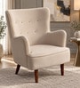 Flora Velvet Wing Chair In Beige  Colour