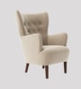Ludwi Velvet Wing Chair In Beige  Colour
