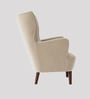 Ludwi Velvet Wing Chair In Beige  Colour