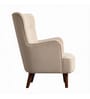 Flora Velvet Wing Chair In Beige  Colour