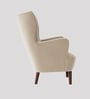Ludwi Velvet Wing Chair In Beige  Colour