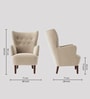 Ludwi Velvet Wing Chair In Beige  Colour