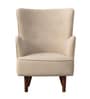 Flora Velvet Wing Chair In Beige  Colour