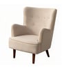 Flora Velvet Wing Chair In Beige  Colour