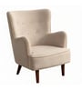 Flora Velvet Wing Chair In Beige  Colour