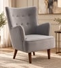 Flora Velvet Wing Chair In Grey Colour
