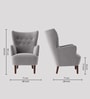 Ludwi Velvet Wing Chair In Grey Colour