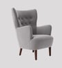 Ludwi Velvet Wing Chair In Grey Colour