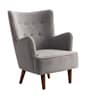 Flora Velvet Wing Chair In Grey Colour