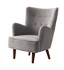 Flora Velvet Wing Chair In Grey Colour