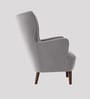 Ludwi Velvet Wing Chair In Grey Colour