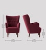 Ludwi Velvet Wing Chair In Maroon Colour