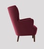 Ludwi Velvet Wing Chair In Maroon Colour