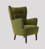 Ludwi Velvet Wing Chair In Mint Green Colour