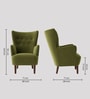 Ludwi Velvet Wing Chair In Mint Green Colour