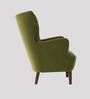 Ludwi Velvet Wing Chair In Mint Green Colour