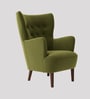 Ludwi Velvet Wing Chair In Mint Green Colour