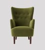 Ludwi Velvet Wing Chair In Mint Green Colour