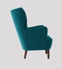 Ludwi Velvet Wing Chair In Teal Blue Colour