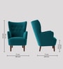 Ludwi Velvet Wing Chair In Teal Blue Colour