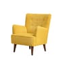 Flora Velvet Wing Chair In Yellow Colour