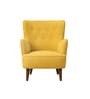 Flora Velvet Wing Chair In Yellow Colour