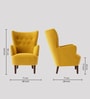 Ludwi Velvet Wing Chair In Yellow Colour