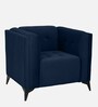 Ludwing Velvet 1 Seater Sofa In Blue Colour