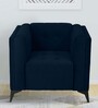 Ludwing Velvet 1 Seater Sofa In Blue Colour