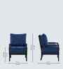 Lue Boucle Fabric Full Back Lounge Chair In Blue Colour