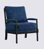 Lue Boucle Fabric Full Back Lounge Chair In Blue Colour