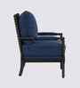Lue Boucle Fabric Full Back Lounge Chair In Blue Colour