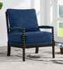 Lue Boucle Fabric Full Back Lounge Chair In Blue Colour