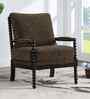 Lue Boucle Fabric Full Back Lounge Chair In Brown Colour