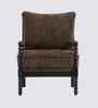 Lue Boucle Fabric Full Back Lounge Chair In Brown Colour