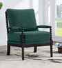 Lue Boucle Fabric Full Back Lounge Chair In Green Colour