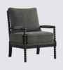 Lue Boucle Fabric Full Back Lounge Chair In Grey Colour