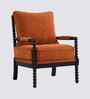 Lue Boucle Fabric Full Back Lounge Chair In Orange Colour